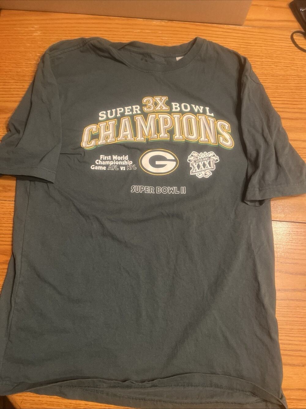 Green Bay Packers Shirt Men’s XL Super Bowl History Football Reebok